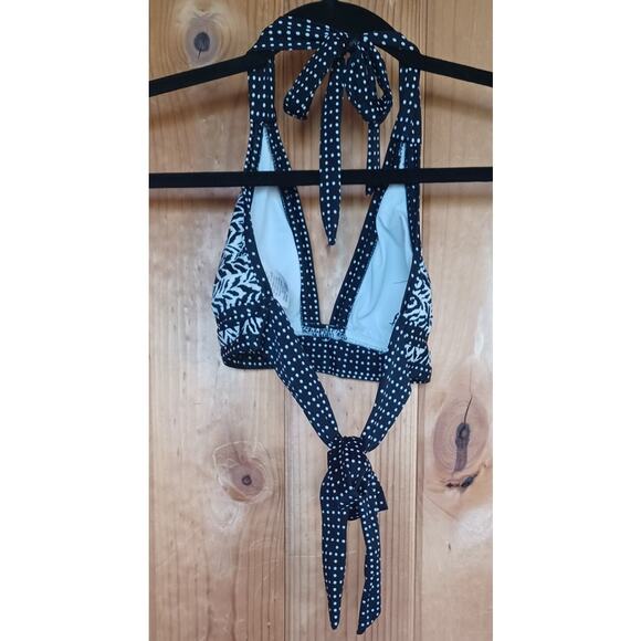 Mossimo Halter Bikini Top Black Women's Small Wide Straps for Neck and Back - Picture 2 of 5